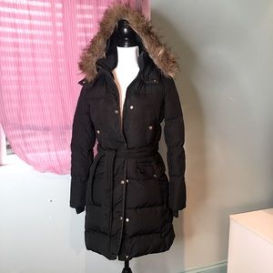 J Crew 3/4 winter coat removable hood